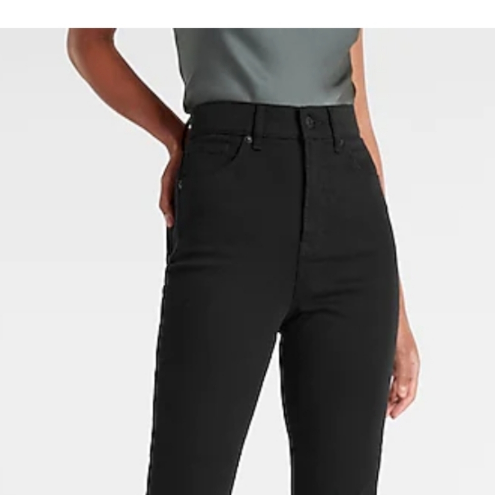 Express Black High-Rise Straight Leg Jeans